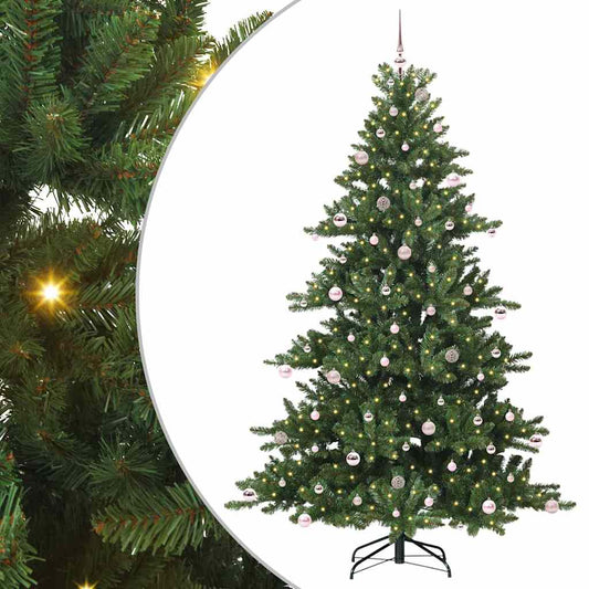 vidaXL Artificial Hinged Christmas Tree Green 240 cm PVC and Steel