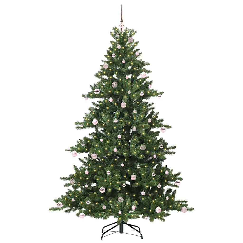 vidaXL Artificial Hinged Christmas Tree Green 240 cm PVC and Steel