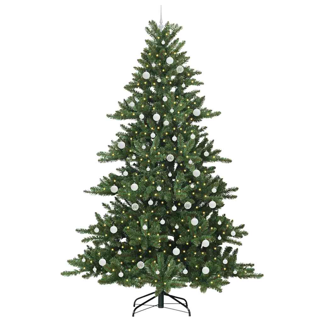 vidaXL Artificial Hinged Christmas Tree Green 240 cm PVC and Steel