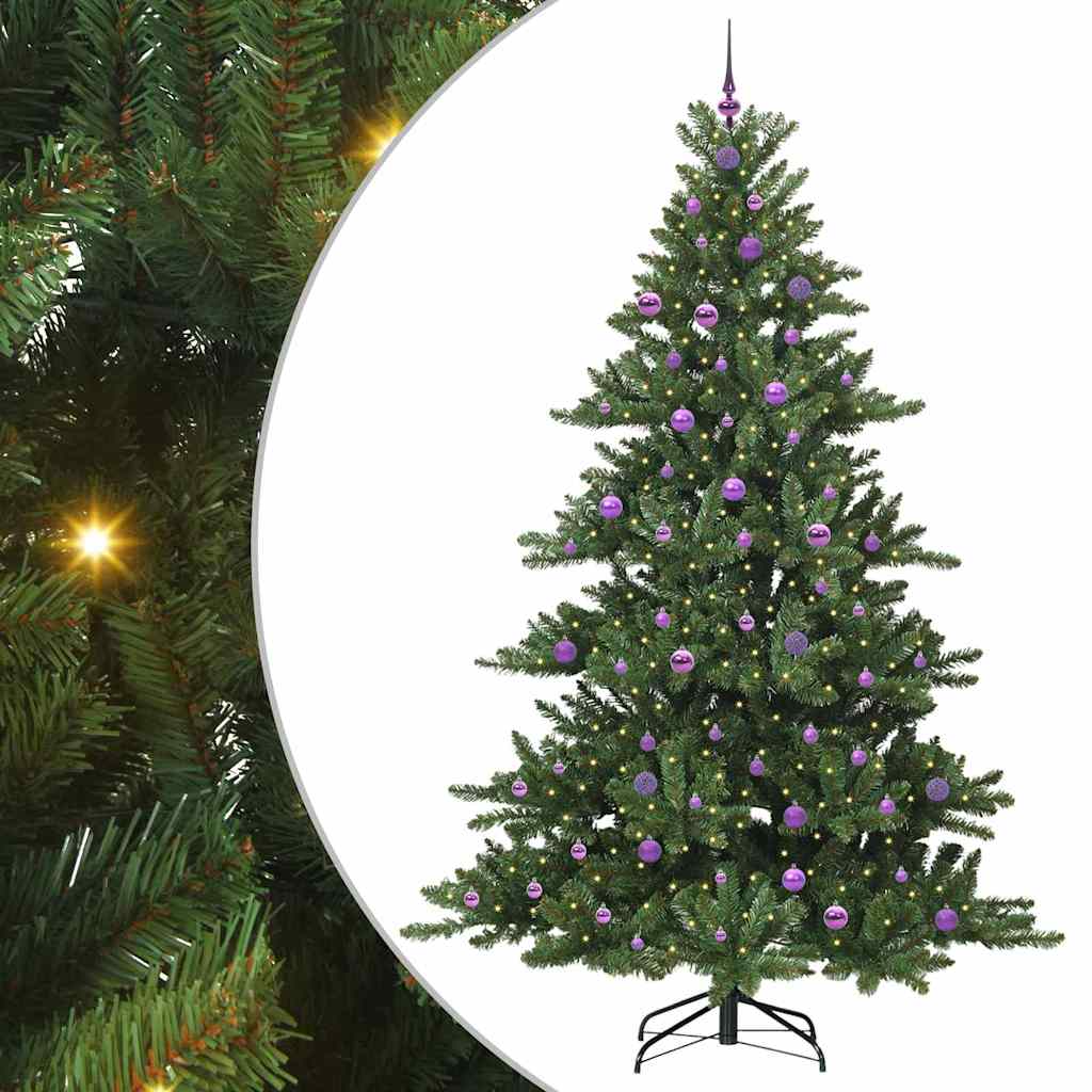 vidaXL Artificial Hinged Christmas Tree Green 240 cm PVC and Steel