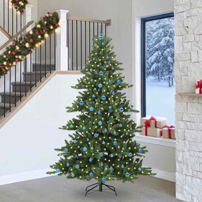 vidaXL Artificial Hinged Christmas Tree Green 240 cm PVC and Steel