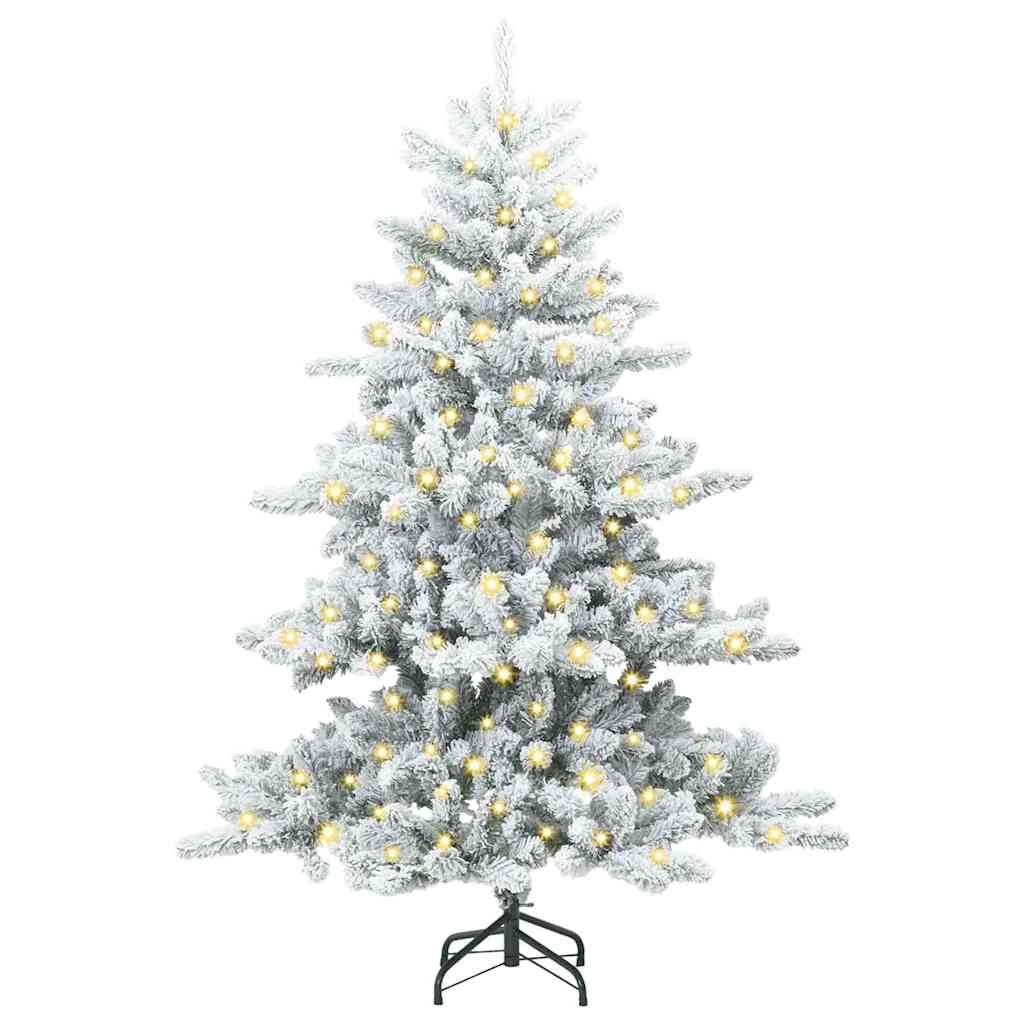 vidaXL Artificial Hinged Christmas Tree White 150 cm PVC and Steel