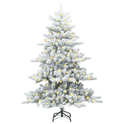 vidaXL Artificial Hinged Christmas Tree White 150 cm PVC and Steel