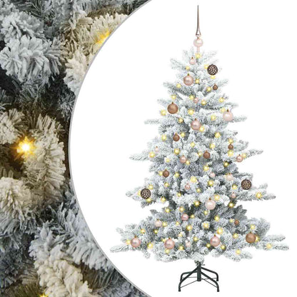 vidaXL Artificial Hinged Christmas Tree White 150 cm PVC and Steel