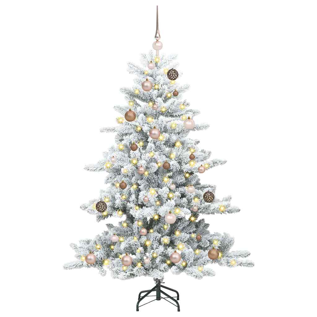 vidaXL Artificial Hinged Christmas Tree White 150 cm PVC and Steel