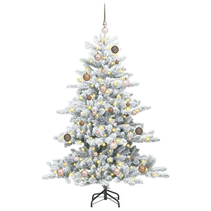 vidaXL Artificial Hinged Christmas Tree White 150 cm PVC and Steel
