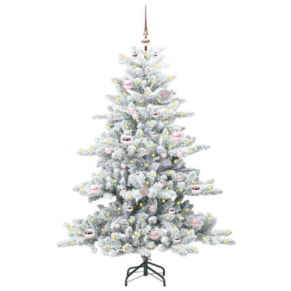 vidaXL Artificial Hinged Christmas Tree White 150 cm PVC and Steel