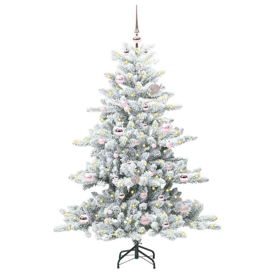 vidaXL Artificial Hinged Christmas Tree White 150 cm PVC and Steel