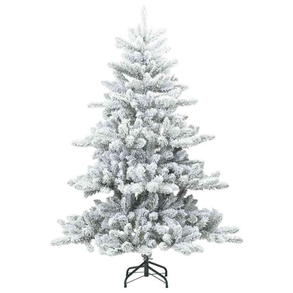 vidaXL Artificial Hinged Christmas Tree White 150 cm PVC and Steel