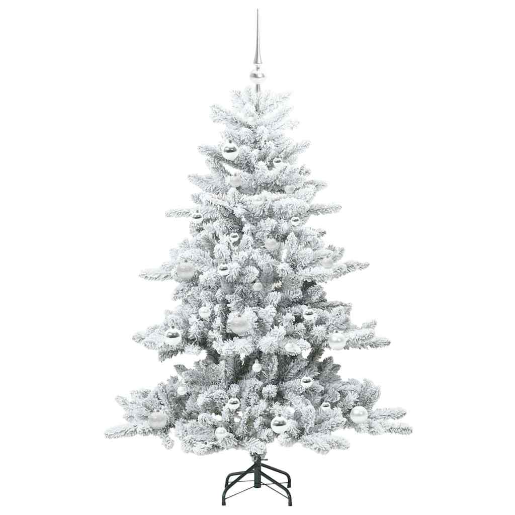 vidaXL Artificial Hinged Christmas Tree White 150 cm PVC and Steel