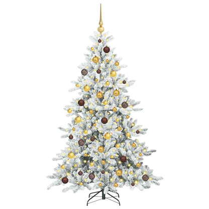 vidaXL Artificial Hinged Christmas Tree White 180 cm PVC and Steel
