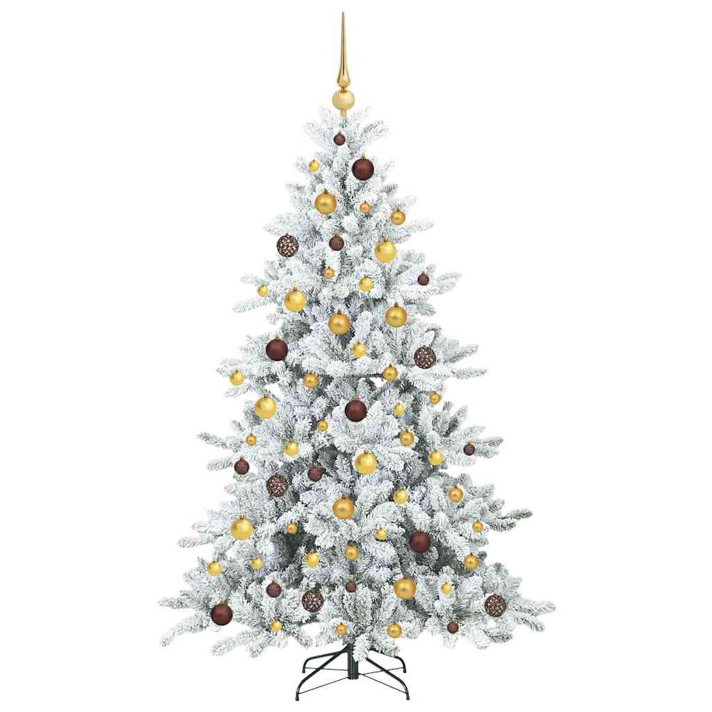 vidaXL Artificial Hinged Christmas Tree White 180 cm PVC and Steel