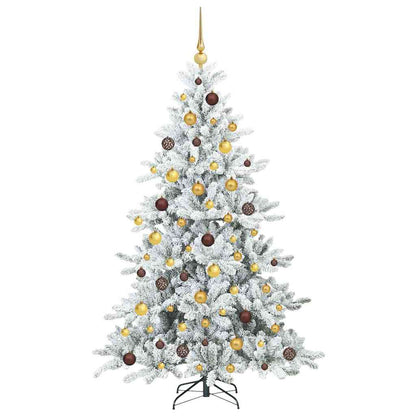 vidaXL Artificial Hinged Christmas Tree White 180 cm PVC and Steel