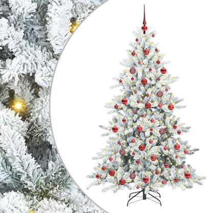 vidaXL Artificial Hinged Christmas Tree White 180 cm PVC and Steel