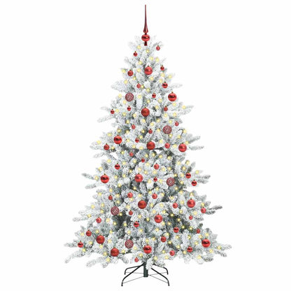 vidaXL Artificial Hinged Christmas Tree White 180 cm PVC and Steel