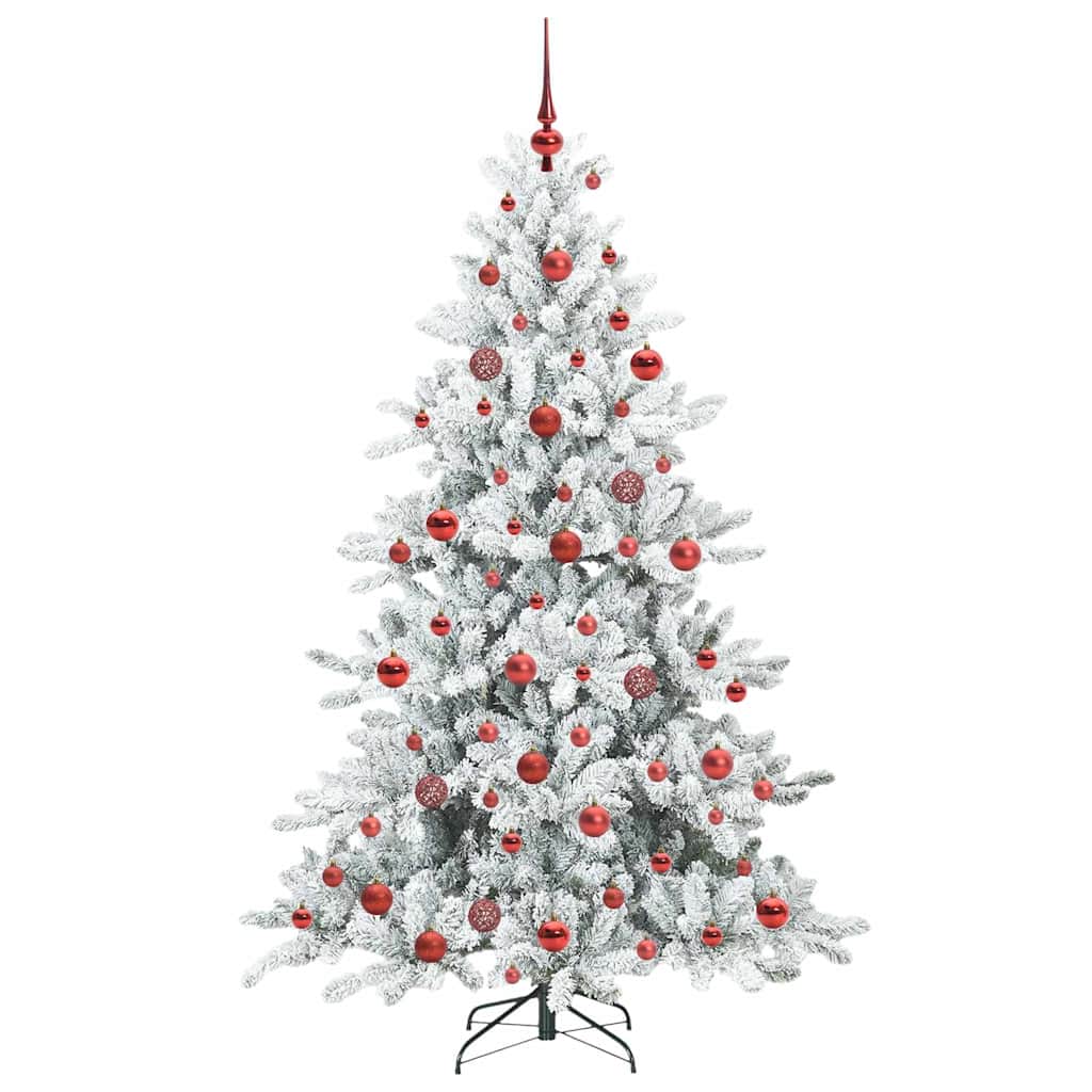 vidaXL Artificial Hinged Christmas Tree White 180 cm PVC and Steel