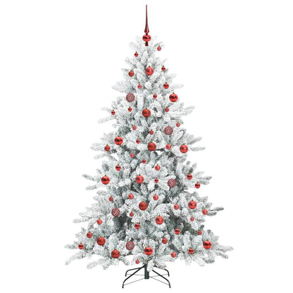 vidaXL Artificial Hinged Christmas Tree White 180 cm PVC and Steel