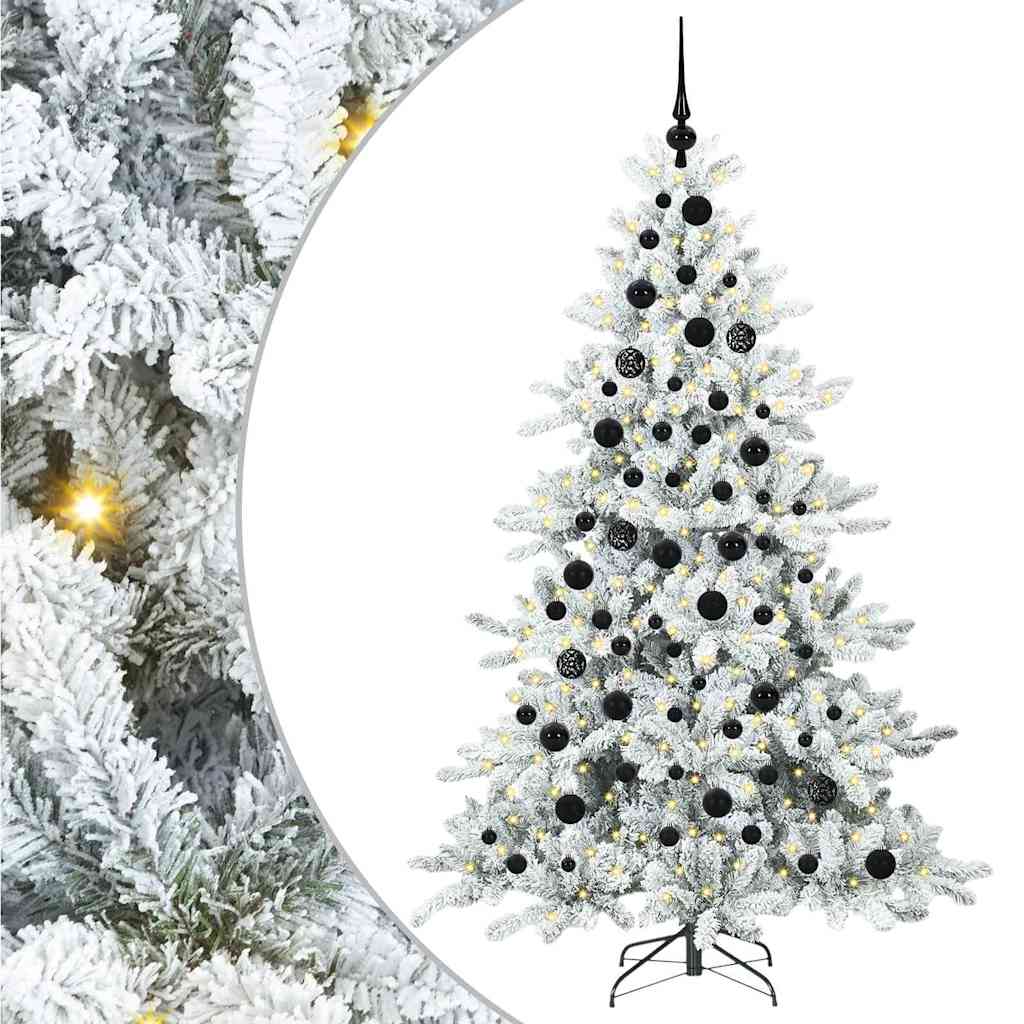 vidaXL Artificial Hinged Christmas Tree White 180 cm PVC and Steel