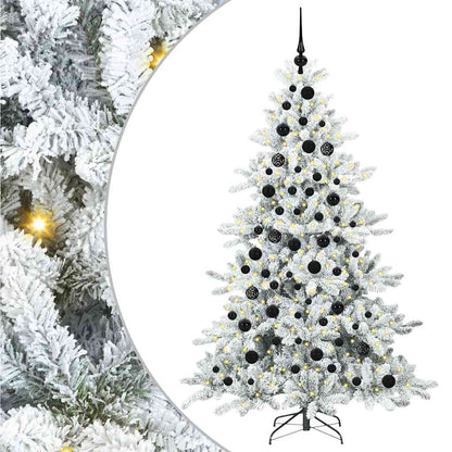 vidaXL Artificial Hinged Christmas Tree White 180 cm PVC and Steel