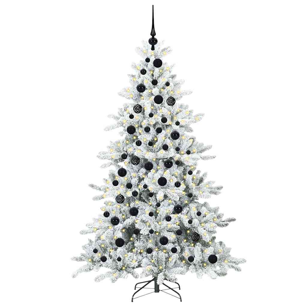 vidaXL Artificial Hinged Christmas Tree White 180 cm PVC and Steel
