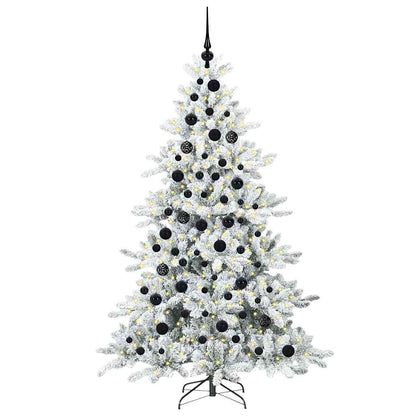 vidaXL Artificial Hinged Christmas Tree White 180 cm PVC and Steel