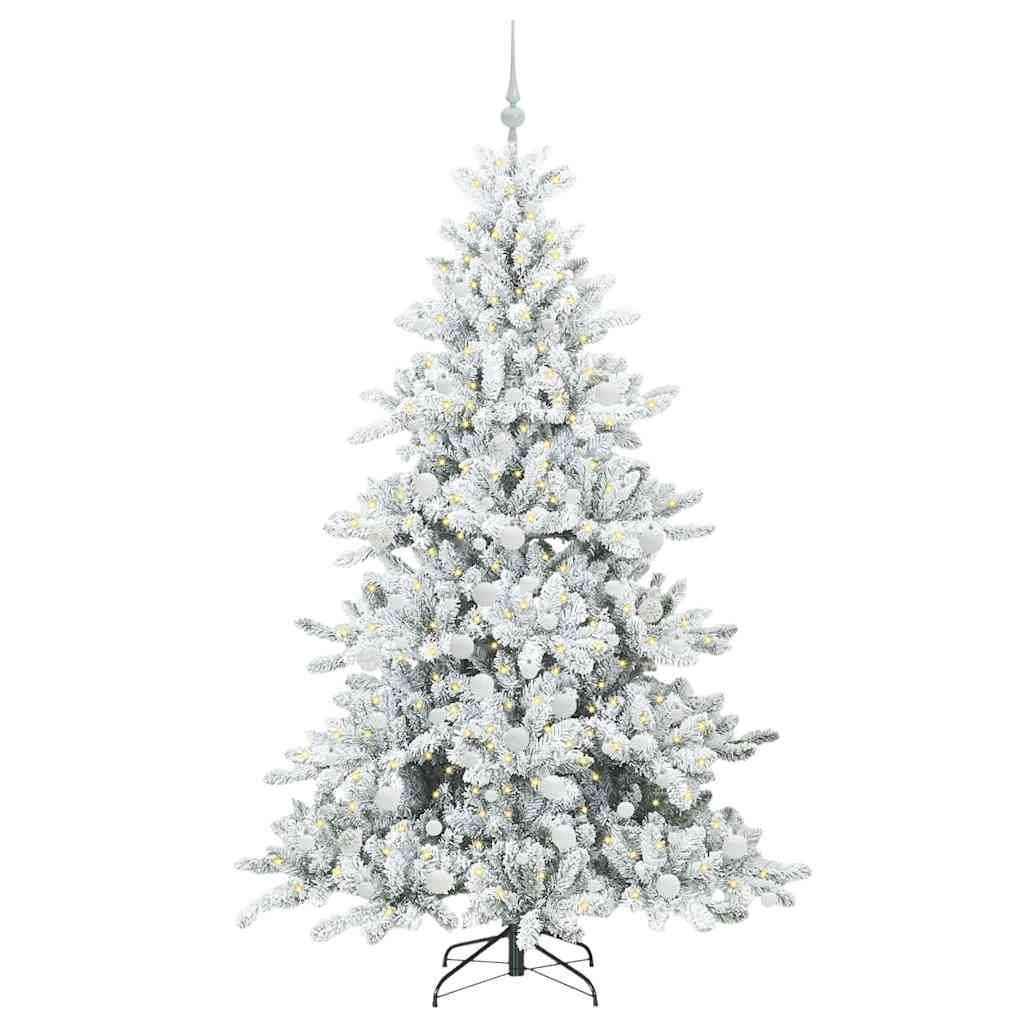vidaXL Artificial Hinged Christmas Tree White 180 cm PVC and Steel
