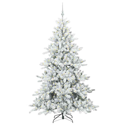 vidaXL Artificial Hinged Christmas Tree White 180 cm PVC and Steel