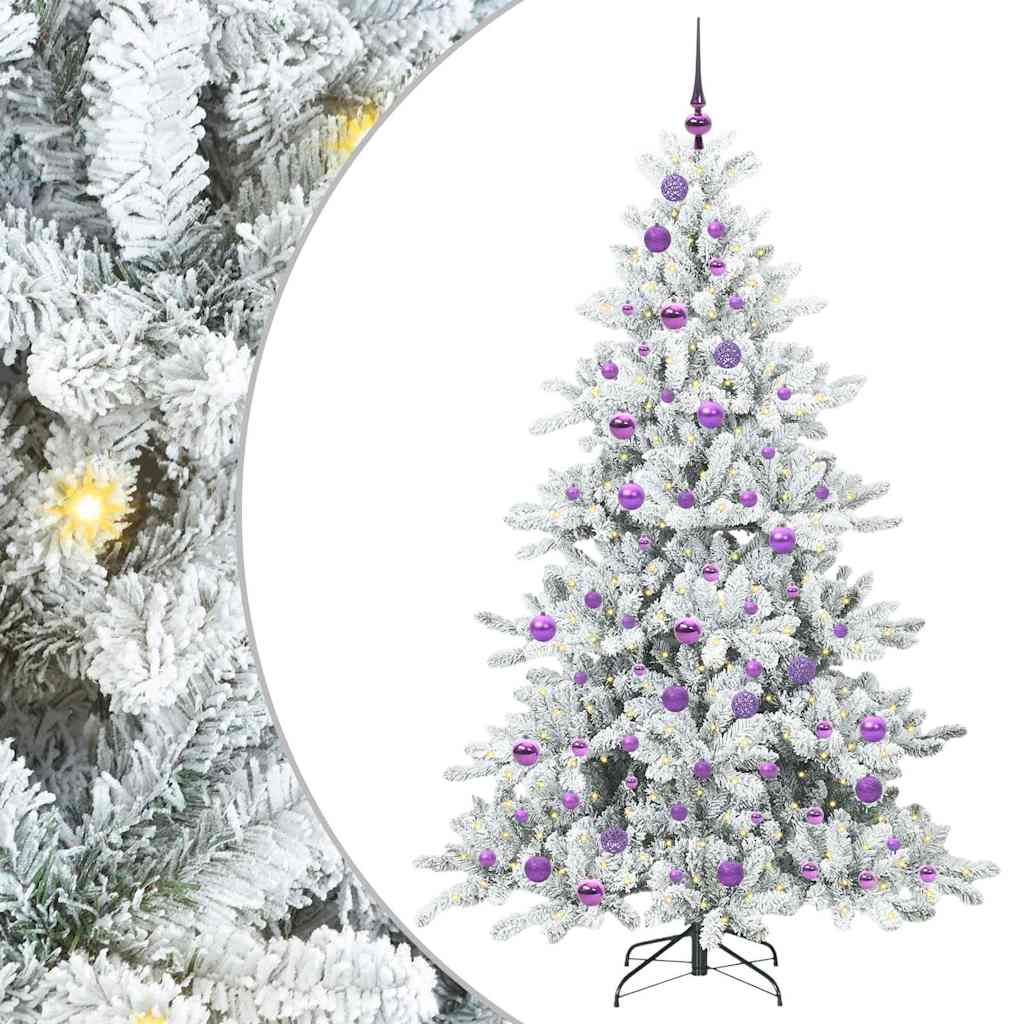 vidaXL Artificial Hinged Christmas Tree White 180 cm PVC and Steel