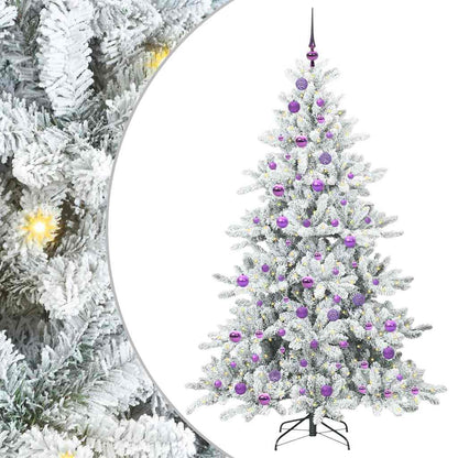 vidaXL Artificial Hinged Christmas Tree White 180 cm PVC and Steel
