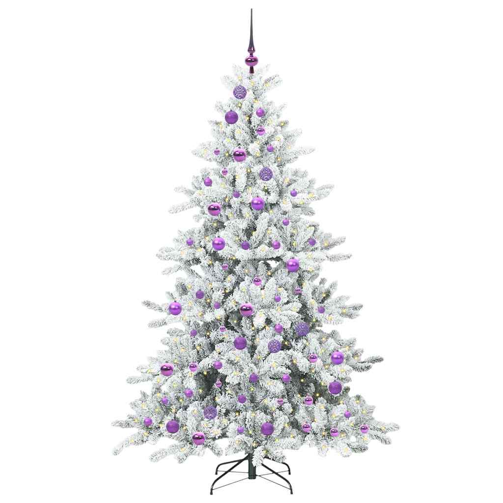 vidaXL Artificial Hinged Christmas Tree White 180 cm PVC and Steel