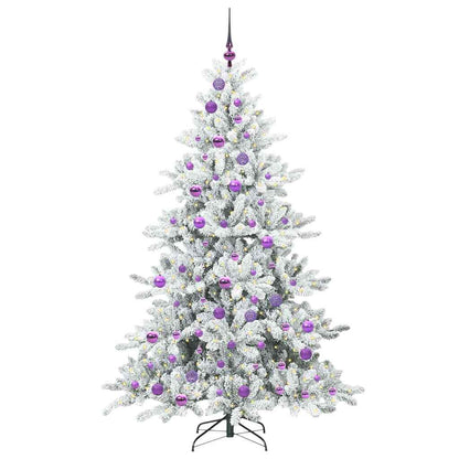 vidaXL Artificial Hinged Christmas Tree White 180 cm PVC and Steel