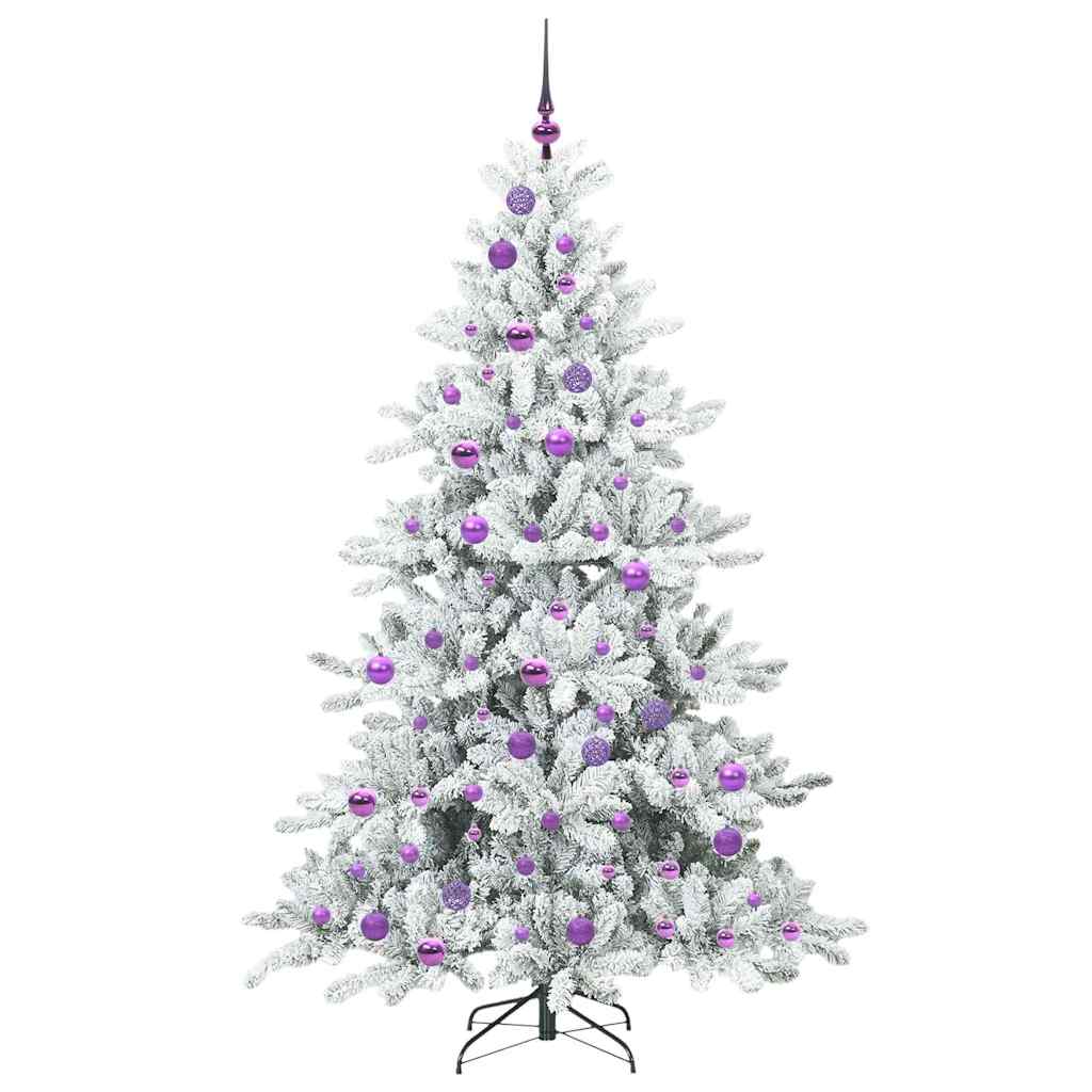 vidaXL Artificial Hinged Christmas Tree White 180 cm PVC and Steel