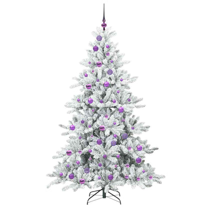 vidaXL Artificial Hinged Christmas Tree White 180 cm PVC and Steel