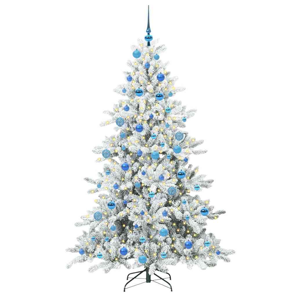 vidaXL Artificial Hinged Christmas Tree White 180 cm PVC and Steel