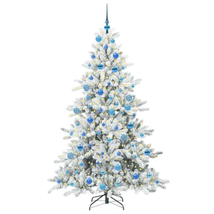 vidaXL Artificial Hinged Christmas Tree White 180 cm PVC and Steel