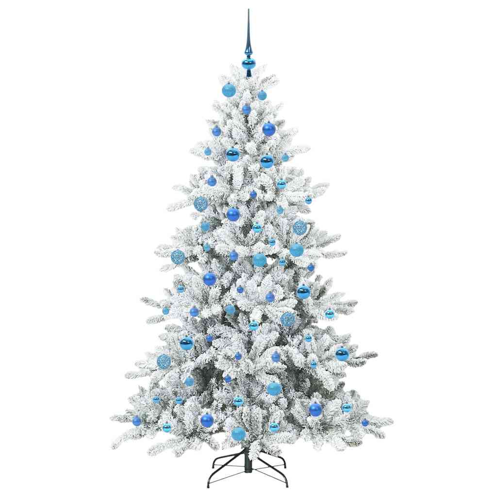 vidaXL Artificial Hinged Christmas Tree White 180 cm PVC and Steel