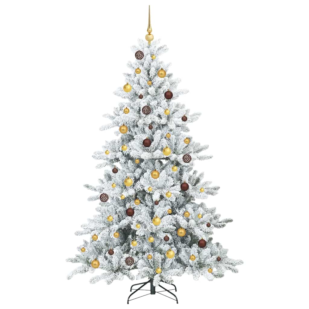 vidaXL Artificial Hinged Christmas Tree White 210 cm PVC and Steel