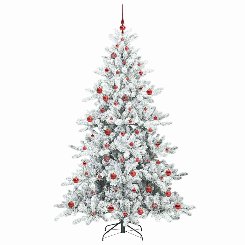 vidaXL Artificial Hinged Christmas Tree White 210 cm PVC and Steel