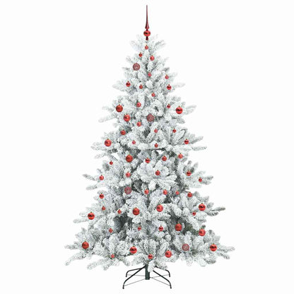vidaXL Artificial Hinged Christmas Tree White 210 cm PVC and Steel