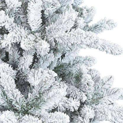 vidaXL Artificial Hinged Christmas Tree White 240 cm PVC and Steel