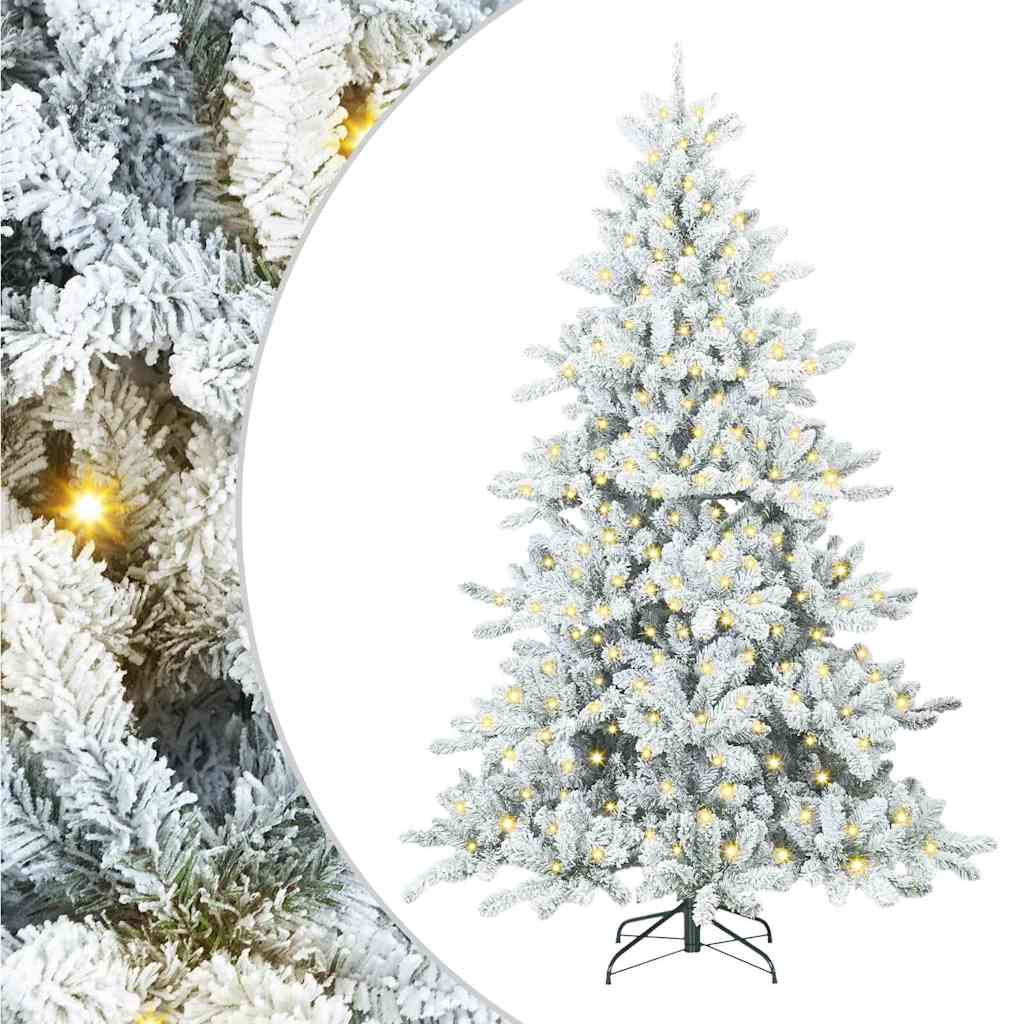 vidaXL Artificial Hinged Christmas Tree White 240 cm PVC and Steel