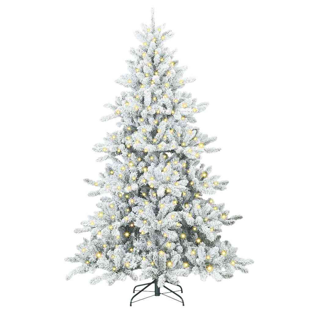 vidaXL Artificial Hinged Christmas Tree White 240 cm PVC and Steel