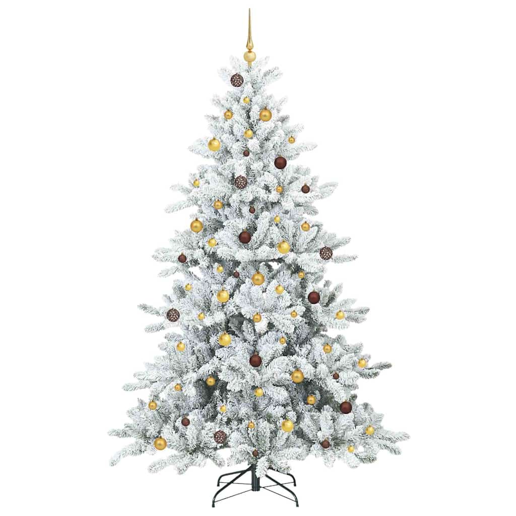 vidaXL Artificial Hinged Christmas Tree White 240 cm PVC and Steel