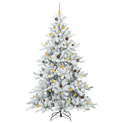 vidaXL Artificial Hinged Christmas Tree White 240 cm PVC and Steel