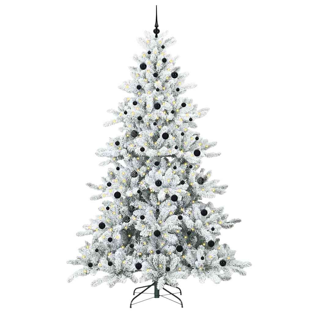 vidaXL Artificial Hinged Christmas Tree White 240 cm PVC and Steel