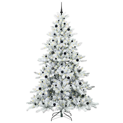 vidaXL Artificial Hinged Christmas Tree White 240 cm PVC and Steel