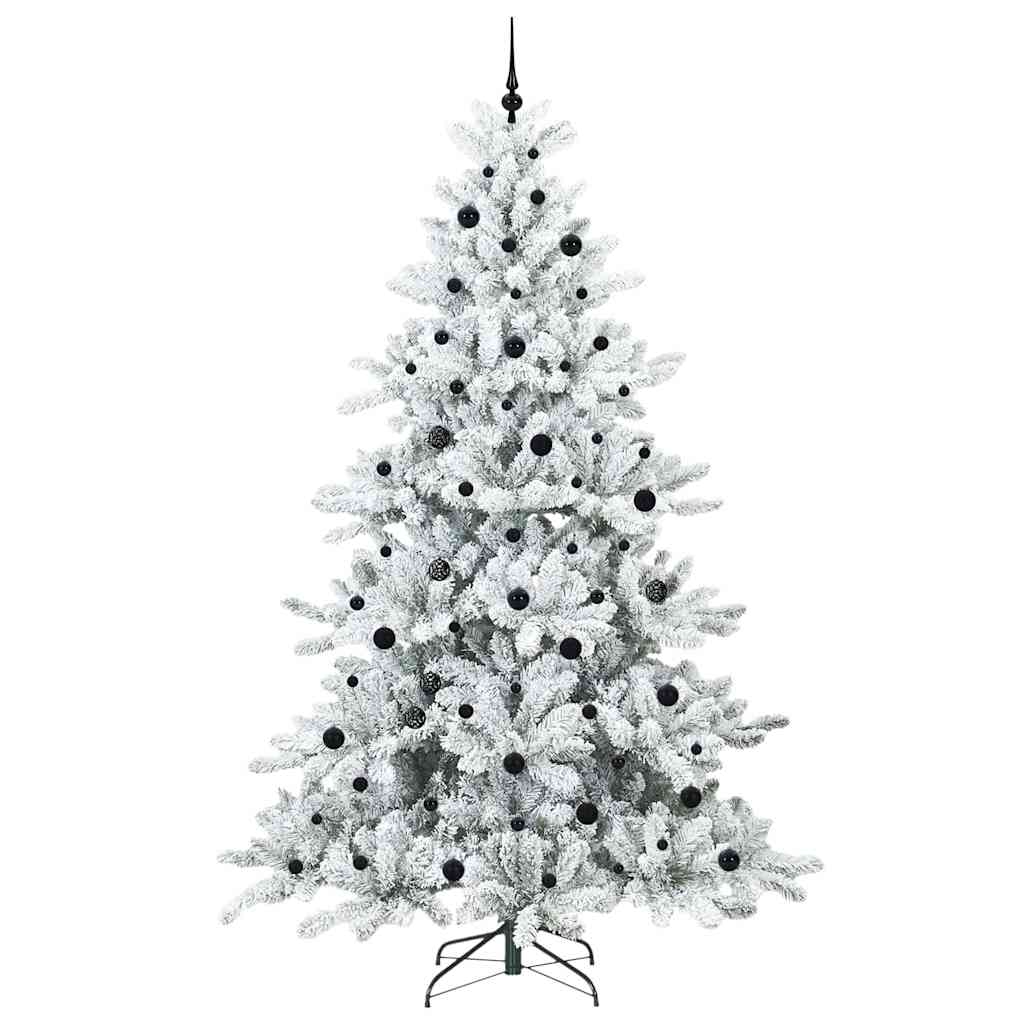 vidaXL Artificial Hinged Christmas Tree White 240 cm PVC and Steel