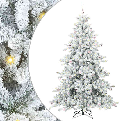 vidaXL Artificial Hinged Christmas Tree White 240 cm PVC and Steel