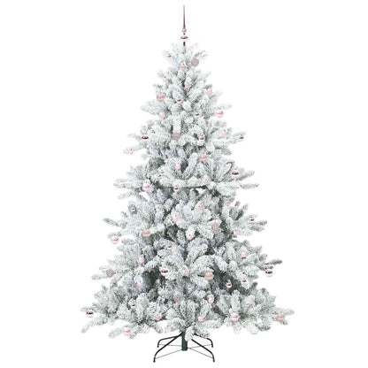 vidaXL Artificial Hinged Christmas Tree White 240 cm PVC and Steel