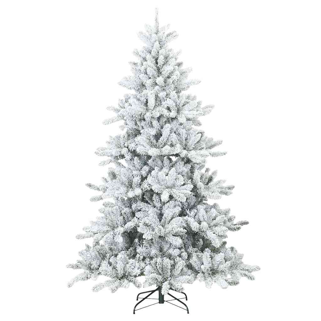 vidaXL Artificial Hinged Christmas Tree White 240 cm PVC and Steel